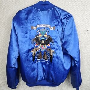 Vintage 1997 Mashchantucket Pequot Nation Schemitzun Embroidered Jacket EUC